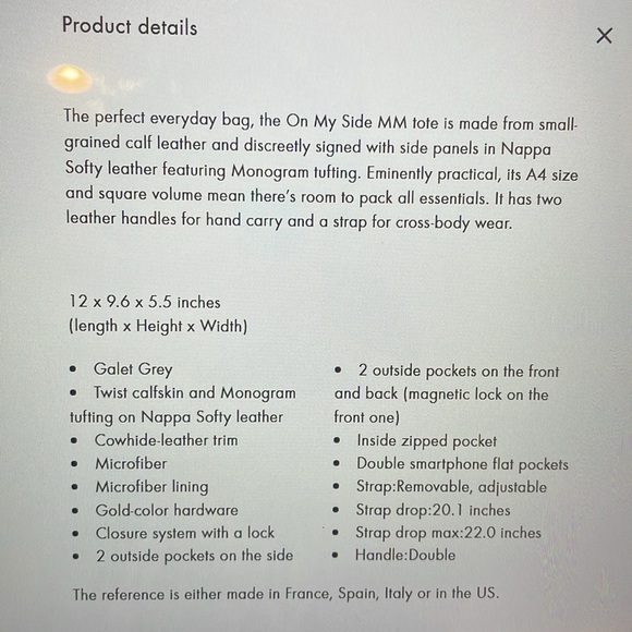 Louis Vuitton ON MY SIDE MM - Picture 17 of 17